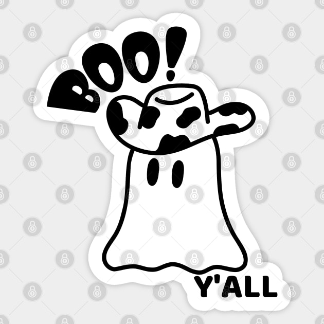 Country Ghost - Boo Y'all Sticker by SiebergGiftsLLC